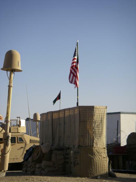 US Flag in front of AF Flag